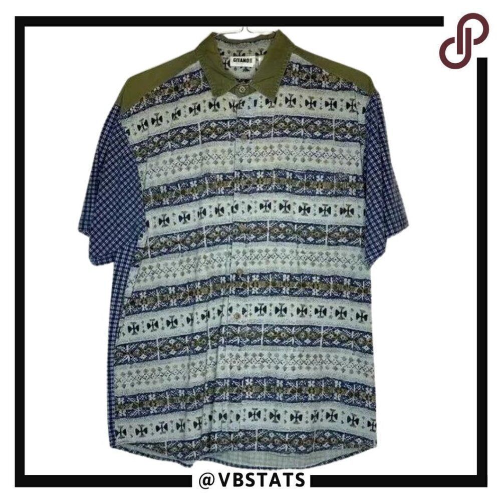 Medium Gitano Blue-Green SS Print Shirt‎